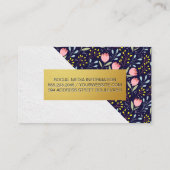 Blume und Blätter Dekoratives Muster Visitenkarte (Rückseite)