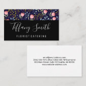 Blume und Blätter Dekoratives Muster Visitenkarte (Vorne/Hinten)