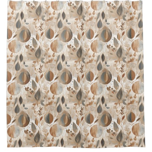 Blume und Blätter der modernen Erde Duschvorhang (Vorderseite)