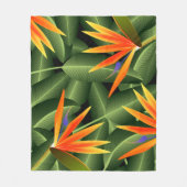 Blume und Blätter des Paradieses Fleecedecke (Vorderseite)