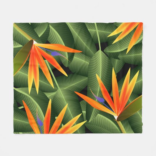 Blume und Blätter des Paradieses Fleecedecke (Vorderseite (Horizontal))