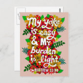 Blume und Blätter Doodle Typografy Bible Verse Postkarte (Vorne/Hinten)