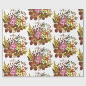 Blume und Blätter fallen Geschenkpapier (Flach)