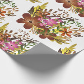 Blume und Blätter fallen Geschenkpapier (Ecke)