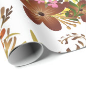 Blume und Blätter fallen Geschenkpapier (Rolleneckpunkt)