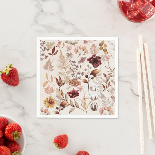 Blume und Blätter fallen Serviette (Beispiel)