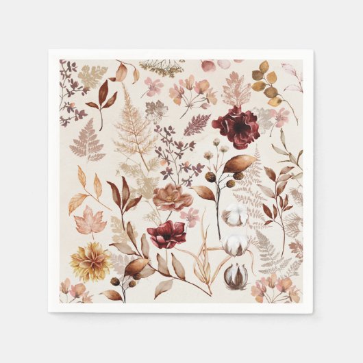 Blume und Blätter fallen Serviette (Vorderseite)