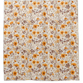 Blume und Blätter für den Herbst in Aquarellfarben Duschvorhang (Vorderseite)