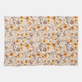 Blume und Blätter für den Herbst in Aquarellfarben Geschirrtuch (Horizontal)