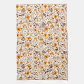 Blume und Blätter für den Herbst in Aquarellfarben Geschirrtuch (Vertikal)