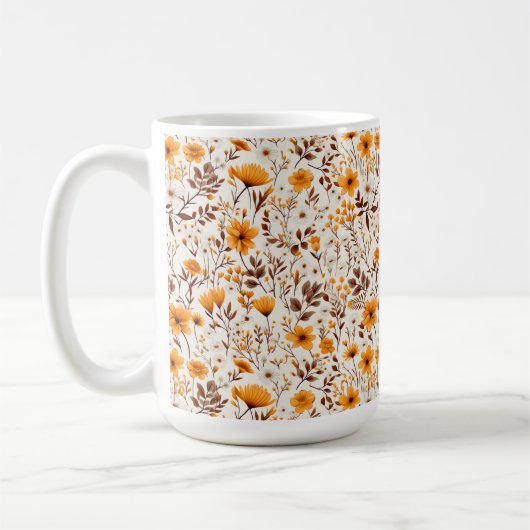 Blume und Blätter für den Herbst in Aquarellfarben Kaffeetasse (Links)