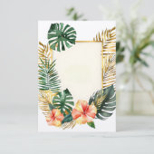 Blume und Blätter für Hochzeitsfeiern Einladung (Stehend Vorderseite)