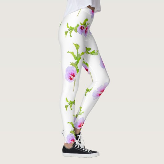 Blume und Blätter für Wasserfarben Leggings (Rechts)