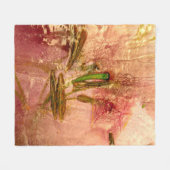 Blume und Blätter gefroren. Blüten im Eiswürfel Fleecedecke (Vorderseite (Horizontal))