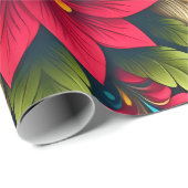 Blume und Blätter Geschenkpapier (Rolleneckpunkt)