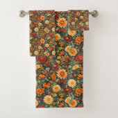Blume und Blätter im Herbst Badhandtuch Set (Insitu)