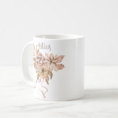 Blume und Blätter im Herbst Kaffeetasse (Vorderseite Links)