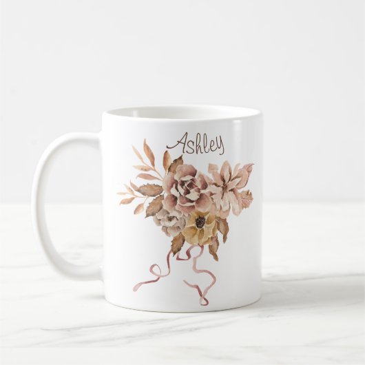 Blume und Blätter im Herbst Kaffeetasse (Links)