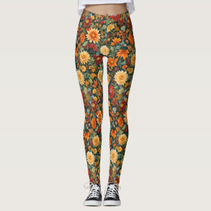 Blume und Blätter im Herbst Leggings