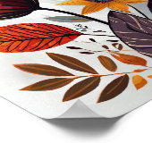Blume und Blätter im Herbst Poster (Ecke)