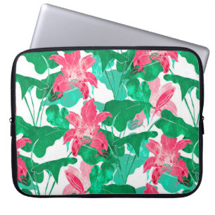 Blume und Blätter in der Natur, farbenfroh, nahtlo Laptopschutzhülle