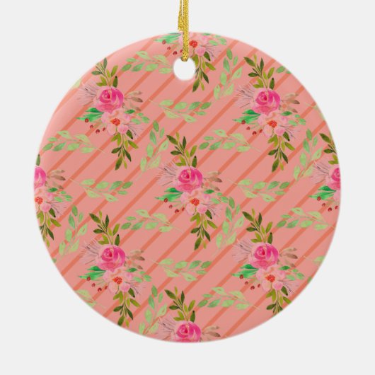 Blume und Blätter Keramik Ornament (Hinten)