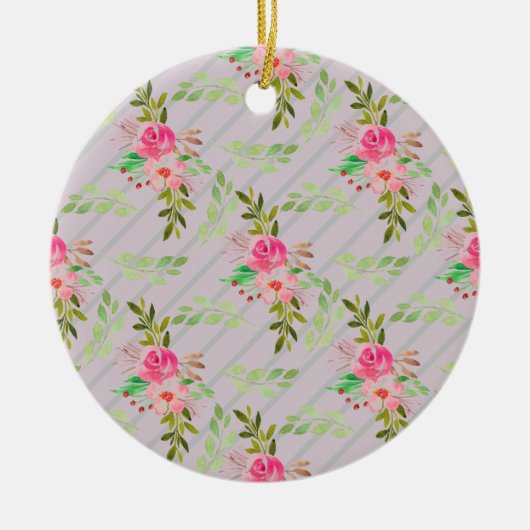 Blume und Blätter Keramik Ornament (Vorne)