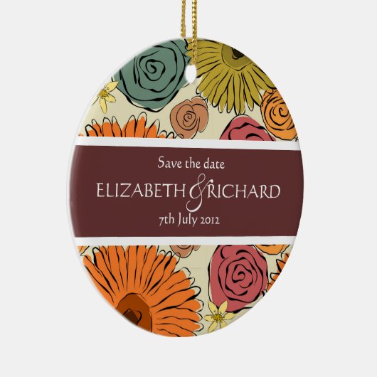 Blume und Blätter Keramikornament (Rechts)