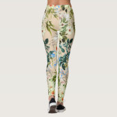 Blume und Blätter mit Blumenmuster Leggings (Rückseite)