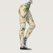 Blume und Blätter mit Blumenmuster Leggings (Rechts)