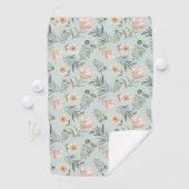 Blume und Blätter mit weichem Aquarell Golf Handtu Golfhandtuch (Insitu)