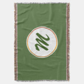 Blume und Blätter Monogramm Decke (Vorderseite Vertikal)