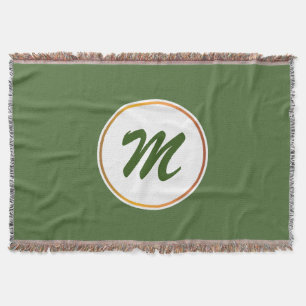 Blume und Blätter Monogramm Decke