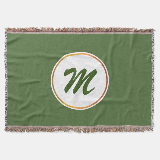 Blume und Blätter Monogramm Decke (Vorderseite)
