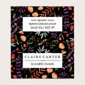 Blume und Blätter Muster blühen Visitenkarten (Außenseite Aufgefaltet)