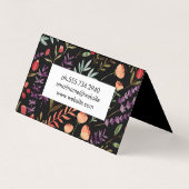 Blume und Blätter Muster blühen Visitenkarten (Rückseite)