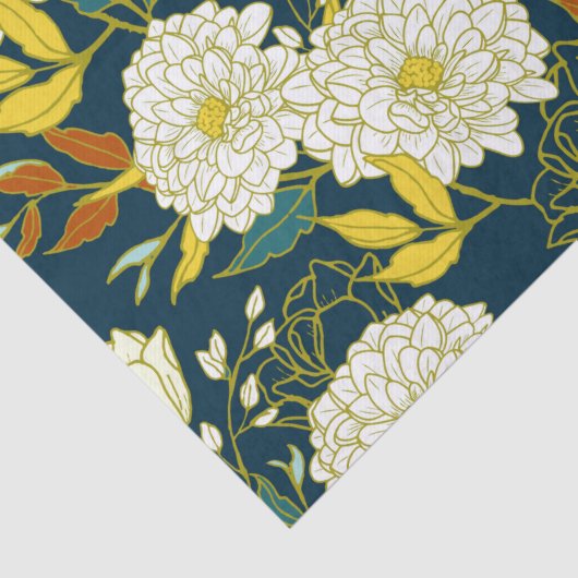 Blume und Blätter-Musterverpackungspapier Seidenpapier (Detail)