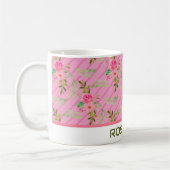 Blume und Blätter Personalisiert Kaffee Tasse (Links)