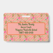 Blume und Blätter Personalisiertes Abzeichen Ausweis (Rückseite)