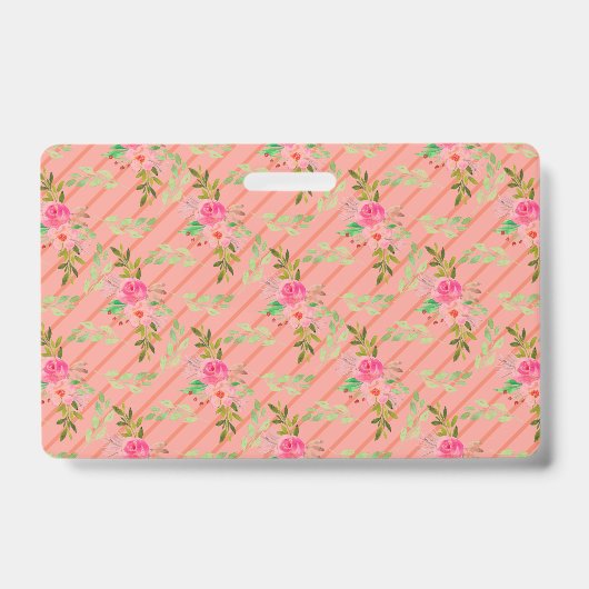 Blume und Blätter Personalisiertes Abzeichen Ausweis (Vorderseite)