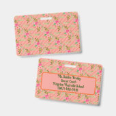 Blume und Blätter Personalisiertes Abzeichen Ausweis (Vorder- & Rückseite)