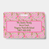 Blume und Blätter Personalisiertes Abzeichen Ausweis (Rückseite)