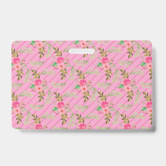 Blume und Blätter Personalisiertes Abzeichen Ausweis (Vorderseite)