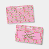 Blume und Blätter Personalisiertes Abzeichen Ausweis (Vorder- & Rückseite)