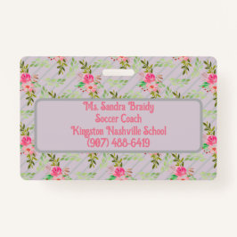 Blume und Blätter Personalisiertes Abzeichen Ausweis