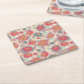 Blume und Blätter Rechteckiger Pappuntersetzer (angewinkelt)