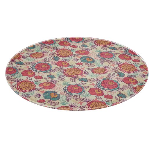 Blume und Blätter Schneidebrett (Ecke)