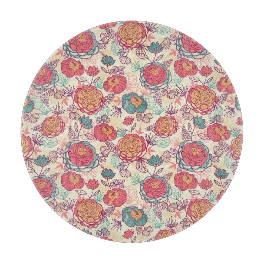 Blume und Blätter Schneidebrett (Vorderseite)