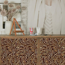 Blume und Blätter Scrolls in Holzdekoupage Seidenpapier