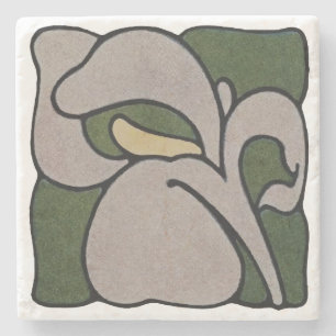 Blume und Blätter - Tile 59d Steinuntersetzer